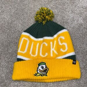 Oregon Ducks Adult Beanie Rolled Cuff Green Yellow 47 Brand One Size Football